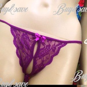 [1] NEW Sexy Crotchless Panties Small Frilly Croth Less Open gstring underwear
